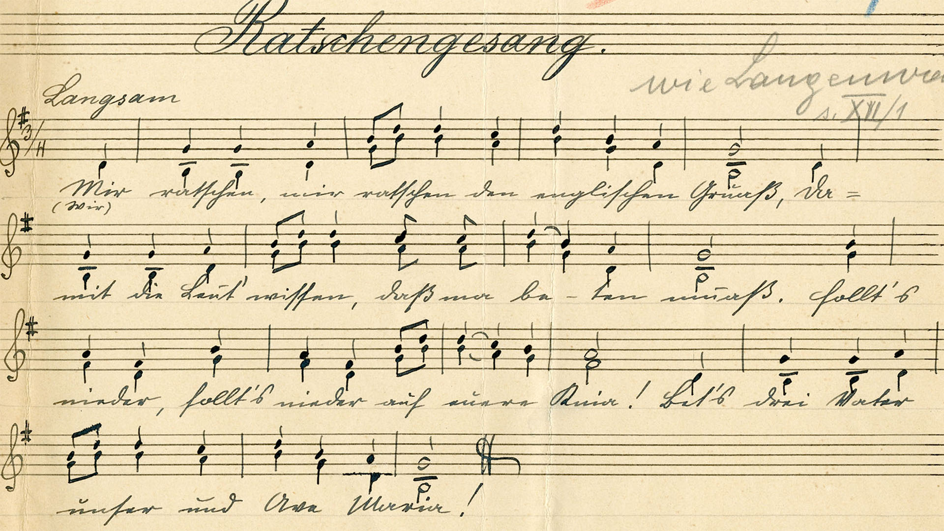 Handschrift Ratschengesang