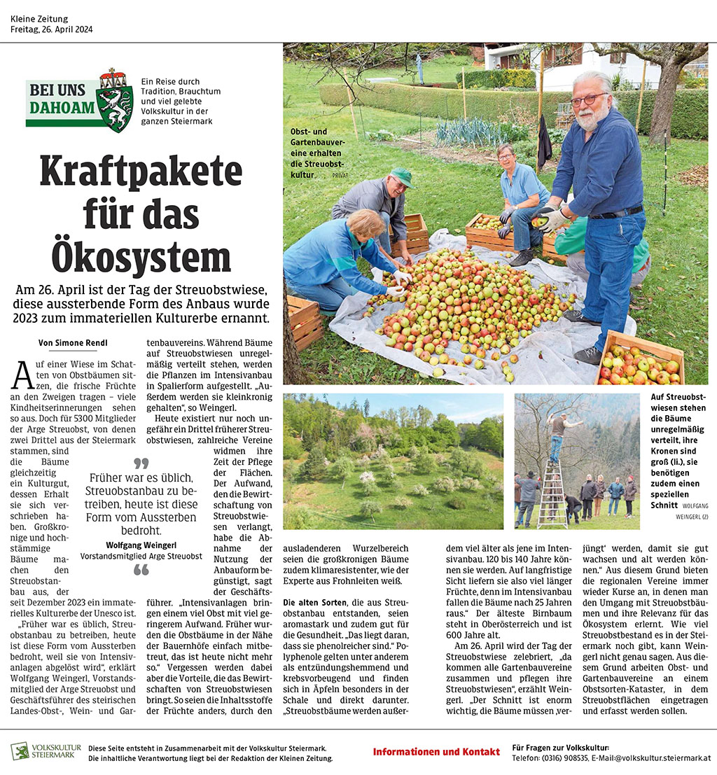 Zeitungsbeitrag "Kraftpakete für das Ökosystem"