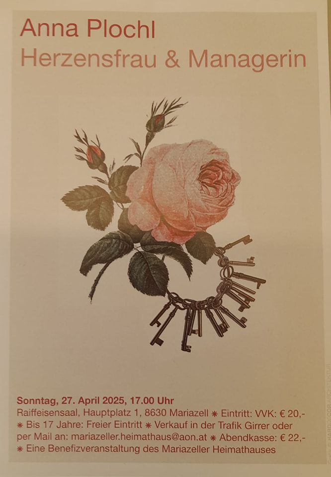 Eine gezeichnete Rose und ein Schlüsselbund sowie eine Bewerbung der Veranstaltung