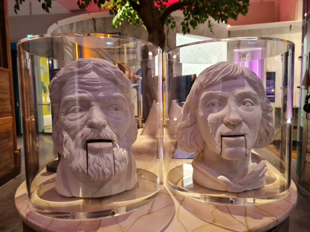 Zwei Büsten in einem Museum